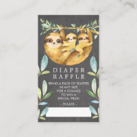 Niedliche Twins Sloth Baby Dusche Windeln Raffle T