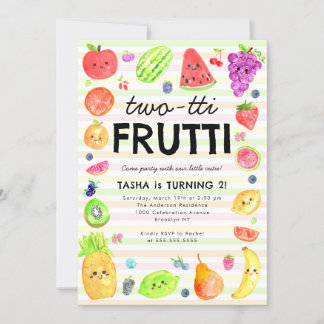 Niedliche TWO-tti Frutti Sommer Frucht 2. Geburtst Einladung