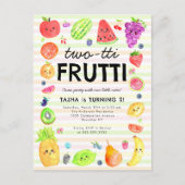 Niedliche TWO-tti Frutti Sommer Frucht 2. Geburtst Postkarte (Vorderseite)