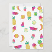 Niedliche Twotti Frutti 2. Geburtstag Einladung (Rückseite)