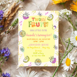 Niedliche Twotti Frutti 2. Geburtstag Einladung