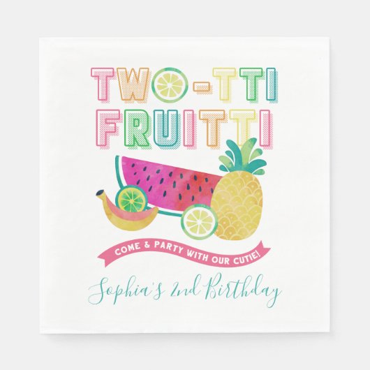 Niedliche Twotti Frutti 2. Geburtstag Serviette (Vorderseite)