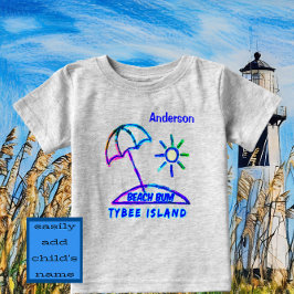 Niedliche Tybee Island GA Finger Paint Beach Umbre Baby T-shirt