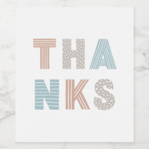 Niedliche Typografie Buchstaben danken Ihnen. Dank Weinetikett