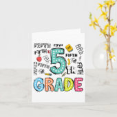 niedliche Typografie der fünften Klasse geht zurüc Karte (Gelbe Blume)