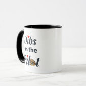 Niedliche Typografie "Dibs on Pilot", lustig, Luft Tasse (Vorderseite Links)
