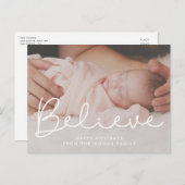 Niedliche Typografie Glauben Holiday Foto Postkarte (Vorne/Hinten)