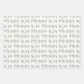 Niedliche Typografie Gold Green Red Botanic Weihna Geschenkpapier Set (Vorderseite)