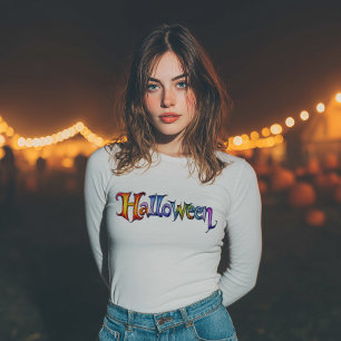 Niedliche Typografie Halloween Tri-Blend Shirt