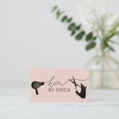 Niedliche Typografie im Haar Rosa Salon Visitenkarte (Stehend Vorderseite)