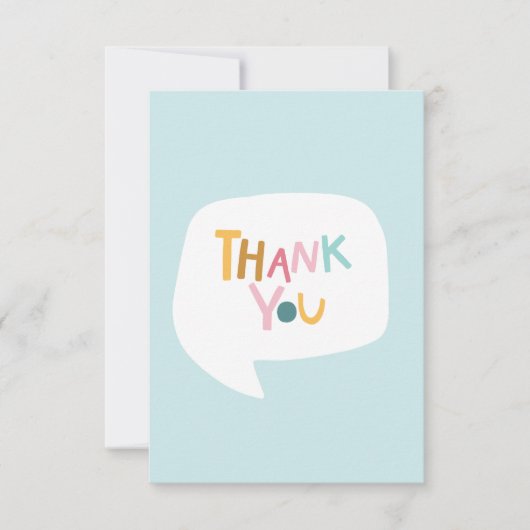 Niedliche Typografie Korallenflaeche Danke Karte (Vorderseite)