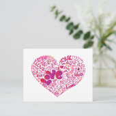 Niedliche Typografie Liebe Postkarte (Stehend Vorderseite)