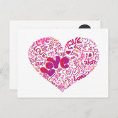 Niedliche Typografie Liebe Postkarte (Vorne/Hinten)