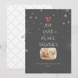 Niedliche Typografie mit grauem Silberschnee Feiertagskarte