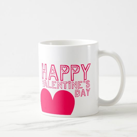 Niedliche Typografie Valentinstag Tasse (Rechts)