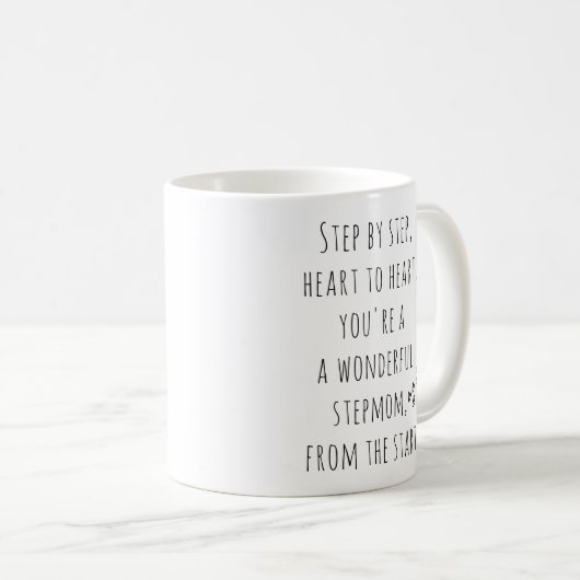 Niedliche Typografie Wunderbare Step-Mama Kaffeetasse (VorderseiteRechts)