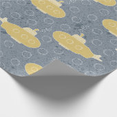 Niedliche U-Boot Boys Kinderdusche Geschenkpapier (Ecke)