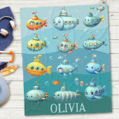 Niedliche U-Boote Fleecedecke