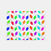 Niedliche u. bunte festliche Weihnachtsglühlampen Fleecedecke (Vorderseite (Horizontal))