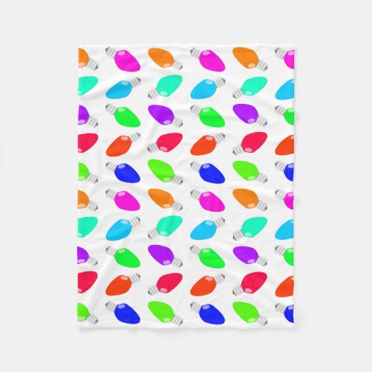 Niedliche u. bunte festliche Weihnachtsglühlampen Fleecedecke (Vorderseite)