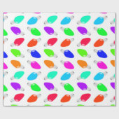 Niedliche u. bunte festliche Weihnachtsglühlampen Geschenkpapier (Flach)