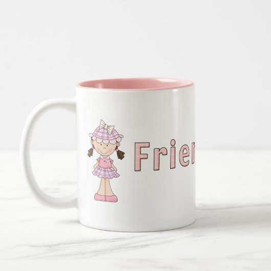 Niedliche u. Girly Freundschafts-Tasse Zweifarbige Tasse (Links)