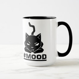 Niedliche u. lustige #MOOD schwarze Tasse