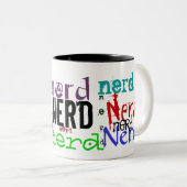 Niedliche u. lustige "Nerd" Kaffee-Tasse Zweifarbige Tasse (VorderseiteRechts)