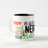 Niedliche u. lustige "Nerd" Kaffee-Tasse Zweifarbige Tasse (Vorderseite Links)