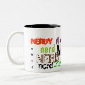 Niedliche u. lustige "Nerd" Kaffee-Tasse Zweifarbige Tasse (Links)