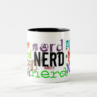 Niedliche u. lustige "Nerd" Kaffee-Tasse Zweifarbige Tasse