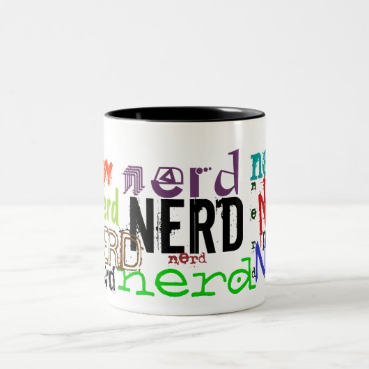 Niedliche u. lustige "Nerd" Kaffee-Tasse Zweifarbige Tasse (Mittel)