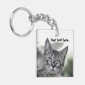 Niedliche überraschende Katze mit Brille-Schlüssel Schlüsselanhänger (Vorderseite links)