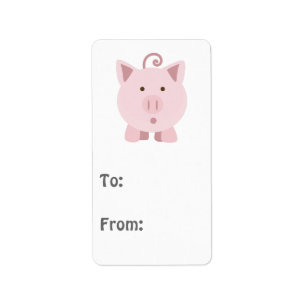 Niedliche überraschte Schwein Adressaufkleber