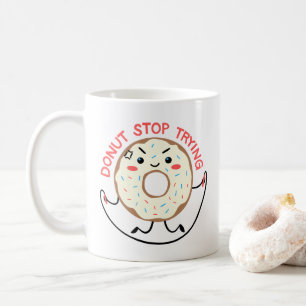 Niedliche Übung Kawaii Donut stoppen Donut versuch Kaffeetasse
