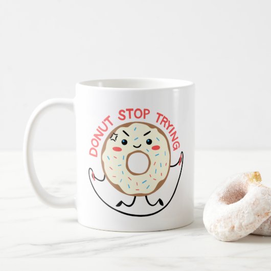Niedliche Übung Kawaii Donut stoppen Donut versuch Kaffeetasse (Mit Donut)