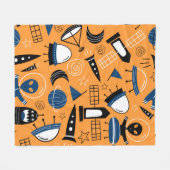 Niedliche ufo Alien Raumschiffe, Planeten, Galaxie Fleecedecke (Vorderseite (Horizontal))