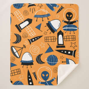 Niedliche ufo Alien Raumschiffe, Planeten, Galaxie Sherpadecke