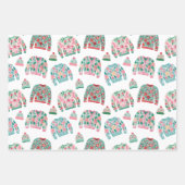 Niedliche Ugly Christmas Sweaters Geschenkpapier Set (Vorderseite 2)