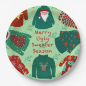 Niedliche Ugly Sweater Saison Pappteller (Vorderseite)