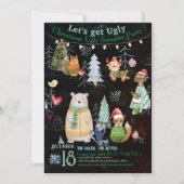 Niedliche Ugly Sweater Weihnachtsfeier Party Einla Einladung (Vorderseite)