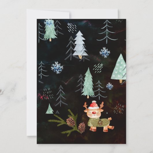 Niedliche Ugly Sweater Weihnachtsfeier Party Einla Einladung (Rückseite)