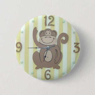 Niedliche Uhr-Art scherzt Knopf - "mein Affe " Button