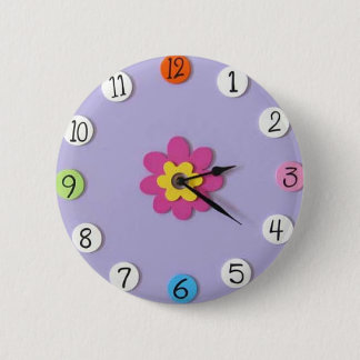 Niedliche Uhr-Art scherzt Knöpfe - "Gänseblümchen Button