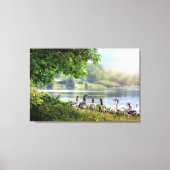 Niedliche Uhr des Gänsewaldes Leinwanddruck (Vorderseite)