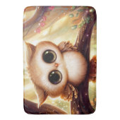 Niedliche Uhu auf einem Zweig Badematte (Vorderseite Vertikal)