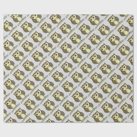 Niedliche Uhu Geschenkpapier (Flach)