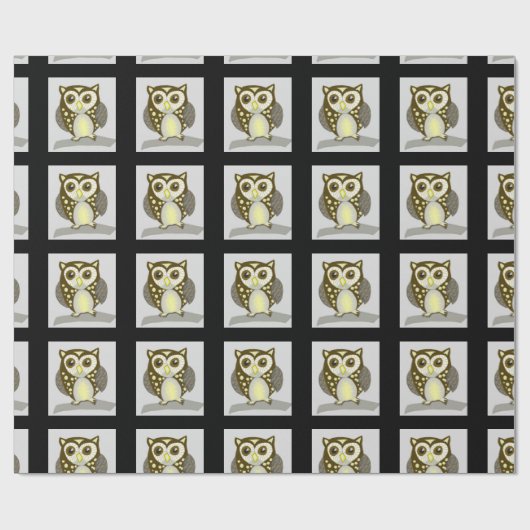 Niedliche Uhu Geschenkpapier (Flach)
