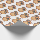 niedliche Uhu mit Brille Geschenkpapier (Ecke)