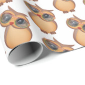 niedliche Uhu mit Brille Geschenkpapier (Rolleneckpunkt)
